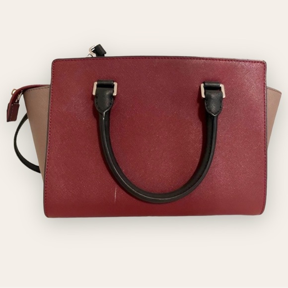 MICHAEL Michael Kors - Selma Top Trio Colorblock Saffiano Leather Satchel. - Picture 2 of 13